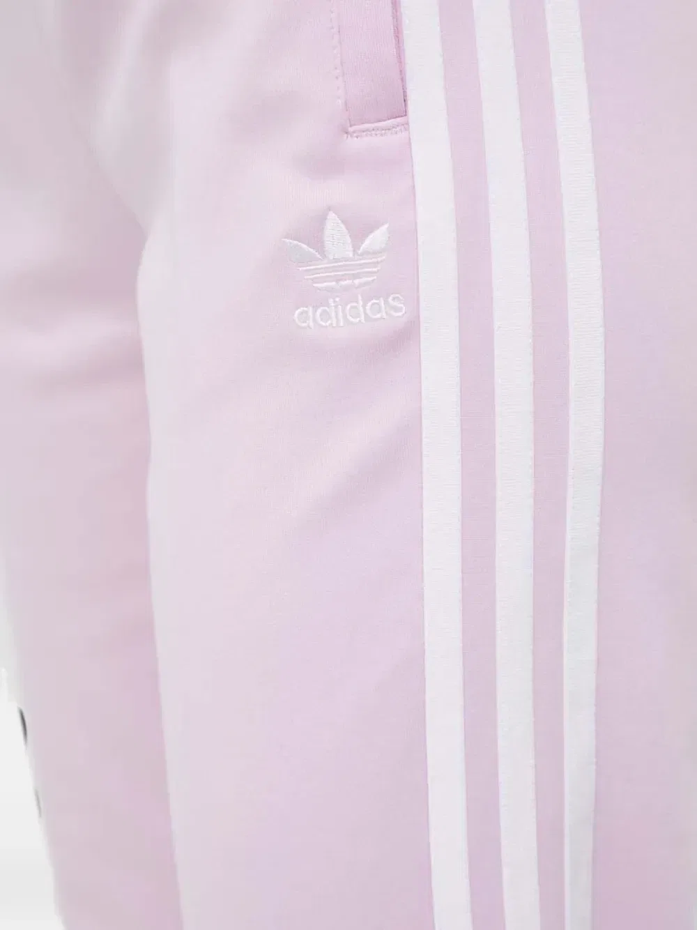 Спортивные брюки с боковыми полосками и вышитым трилистником Adidas, розовый — фото 4