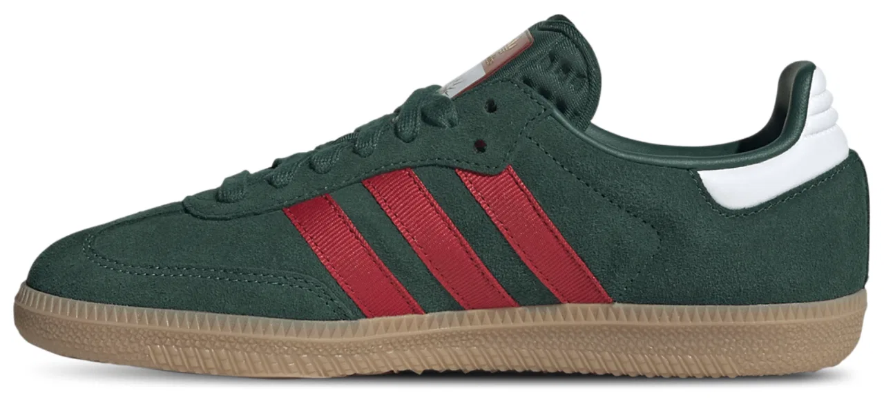 Кроссовки для мальчиков Samba Adidas, цвет Team Dark Green/Gum/Better Scarlet — фото 2