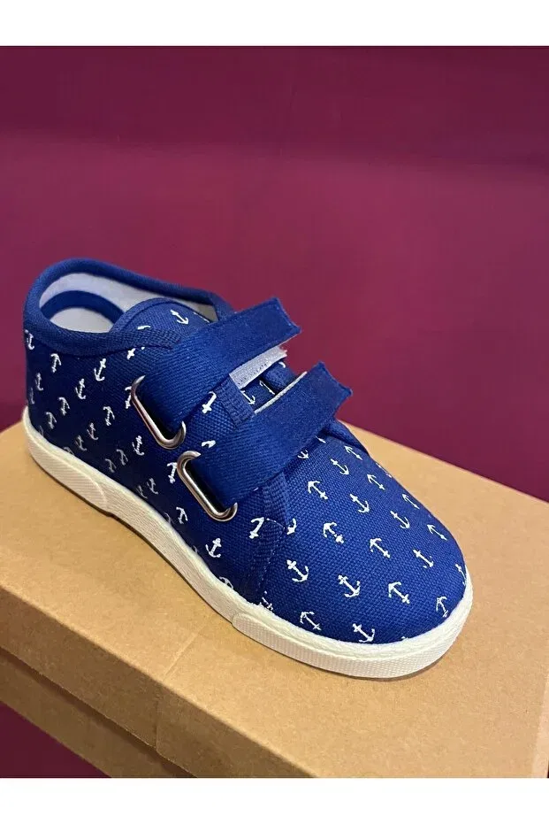 Детские туфли для мальчиков из льна Momykids, Blue — фото 2