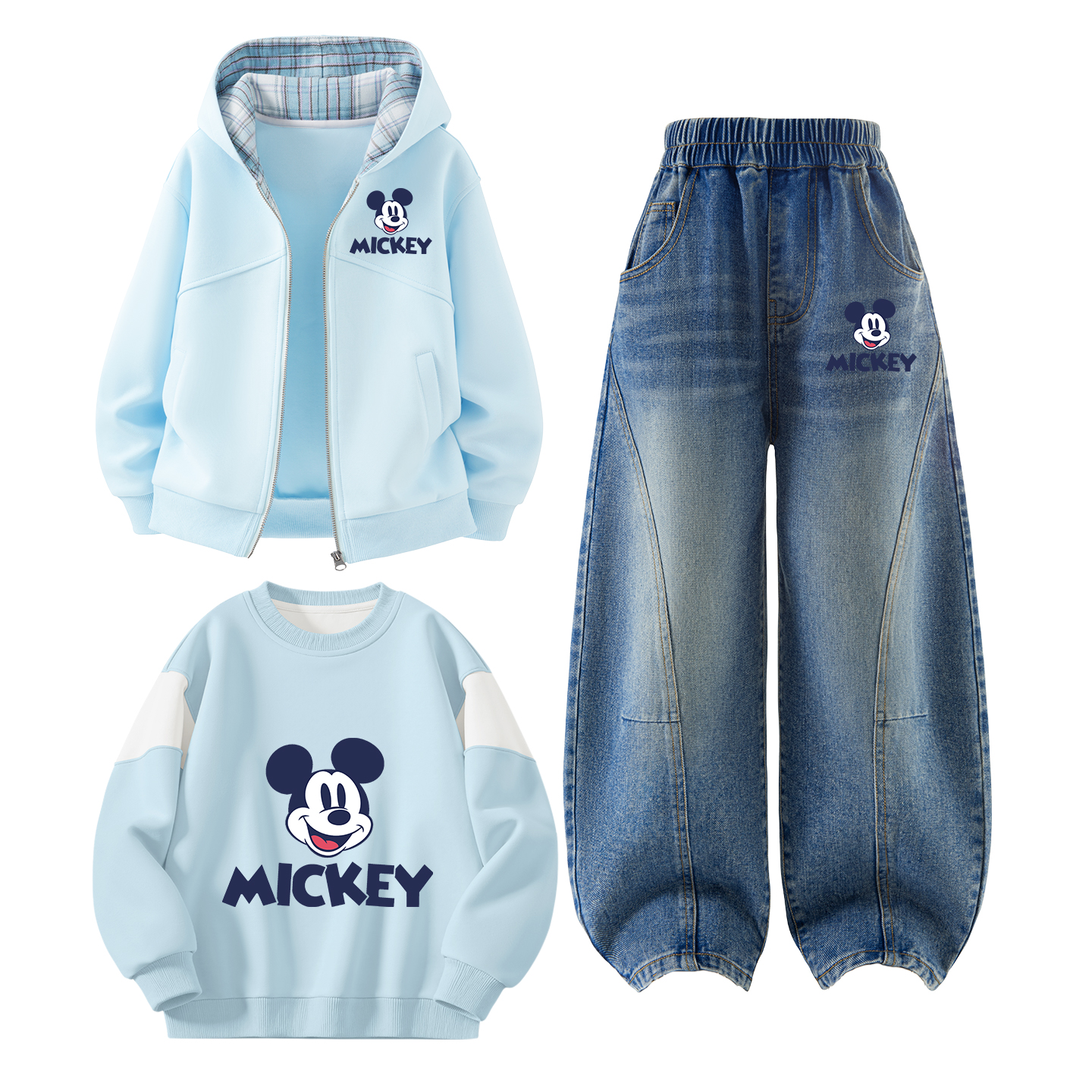 

Детский спортивный комплект Casual из 3 предметов Disney, di chao mickey mouse k pudding синий+di chao mickey mouse k denim синий+di chao mickey mouse pudding синий