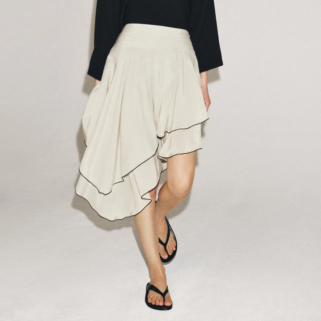 Женская юбка Casual Long с брендом ZARA, Beige/Green — фото 4