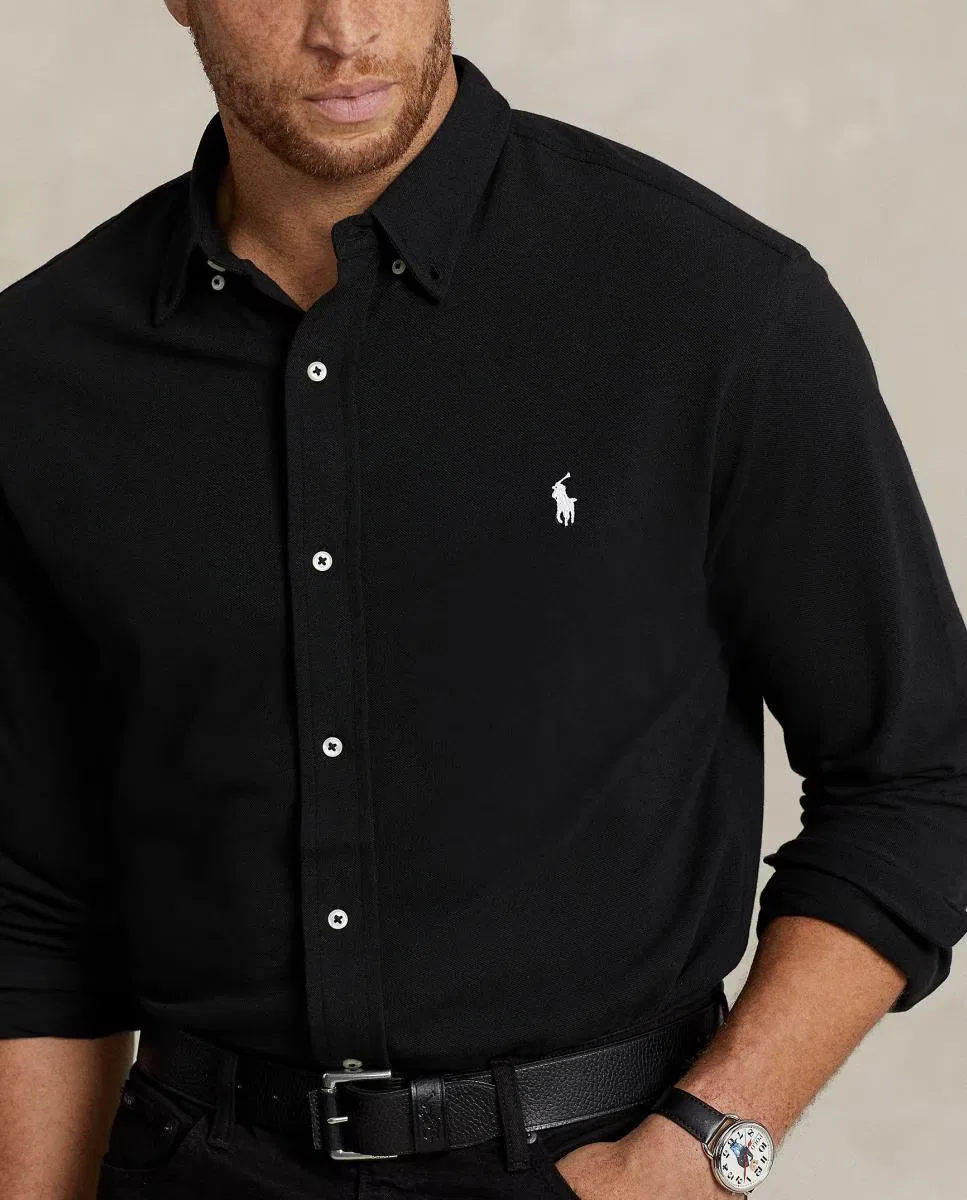 Мужская рубашка, Ultraligera Negro Polo, Polo Ralph Lauren, черный — фото 3
