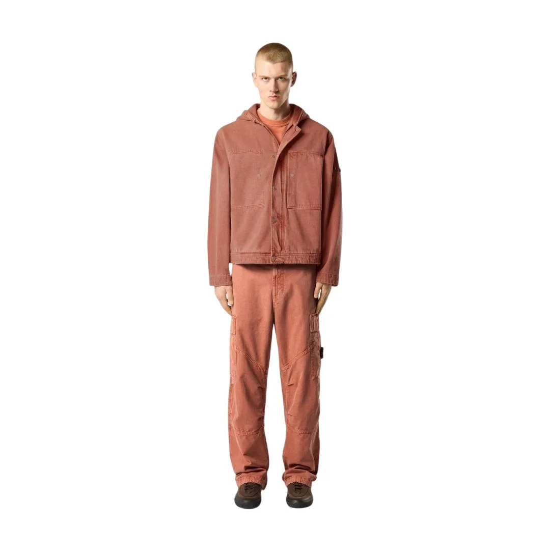 Мужские брюки-карго Stone Island Loose Fit With Drawstring Cuffs, кирпично-красный