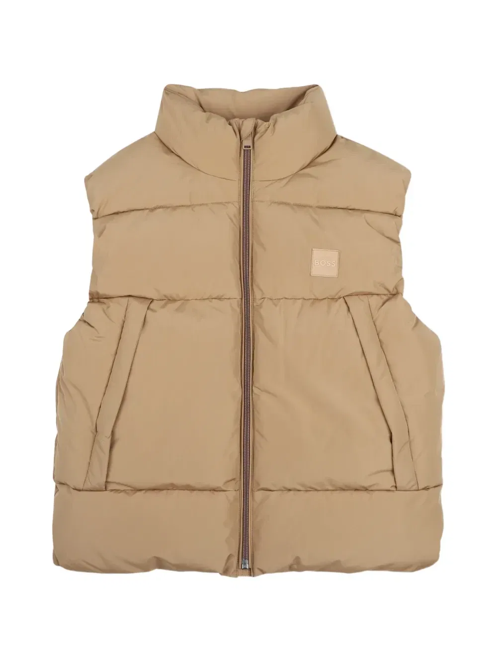 Стеганый жилет Boss Kidswear, коричневый