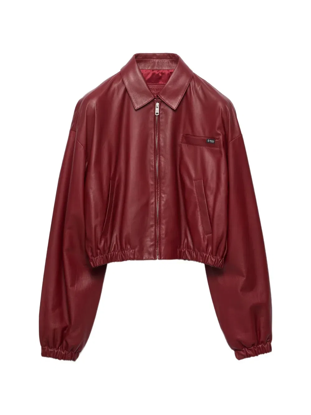 Куртка кожаная Prada, красный