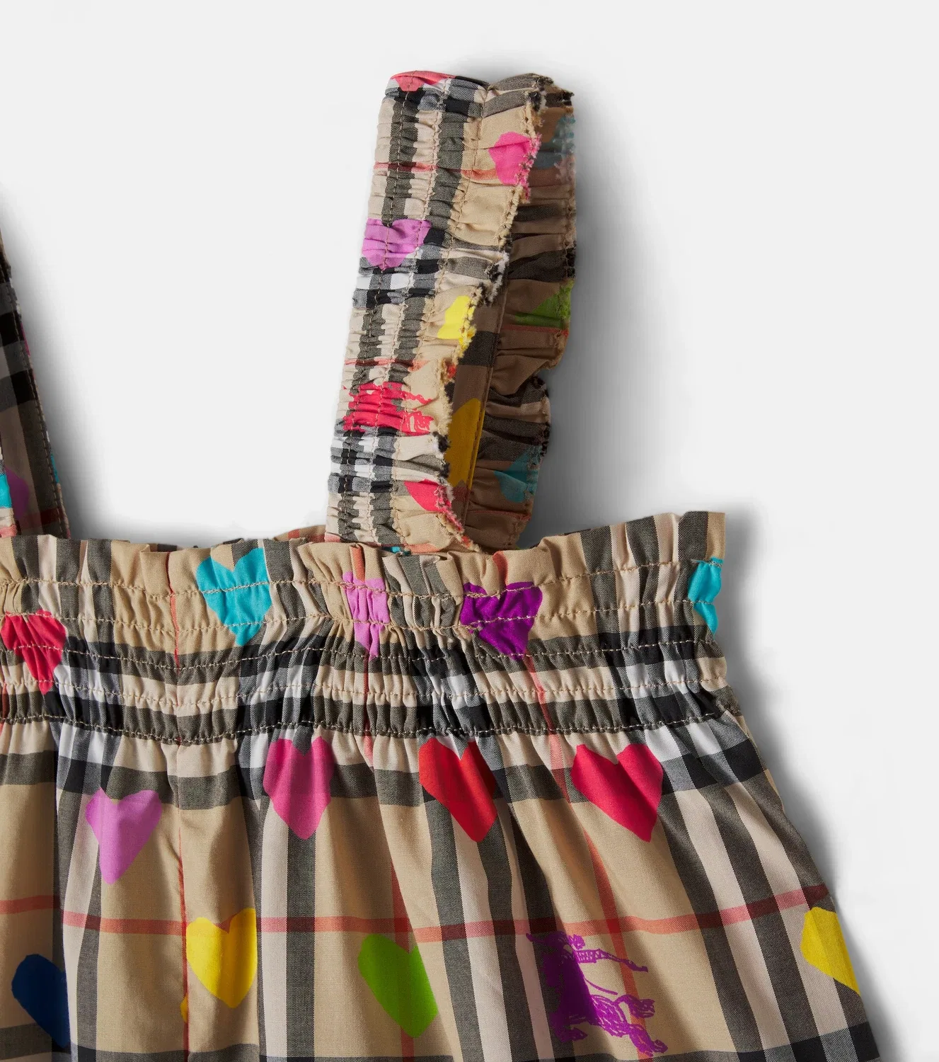Комбинезон с принтом Burberry Kids, бежевый — фото 4