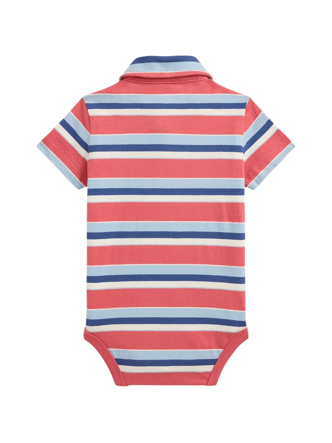 Полосатое боди с вышитым логотипом Polo Ralph Lauren Kids, красный — фото 2