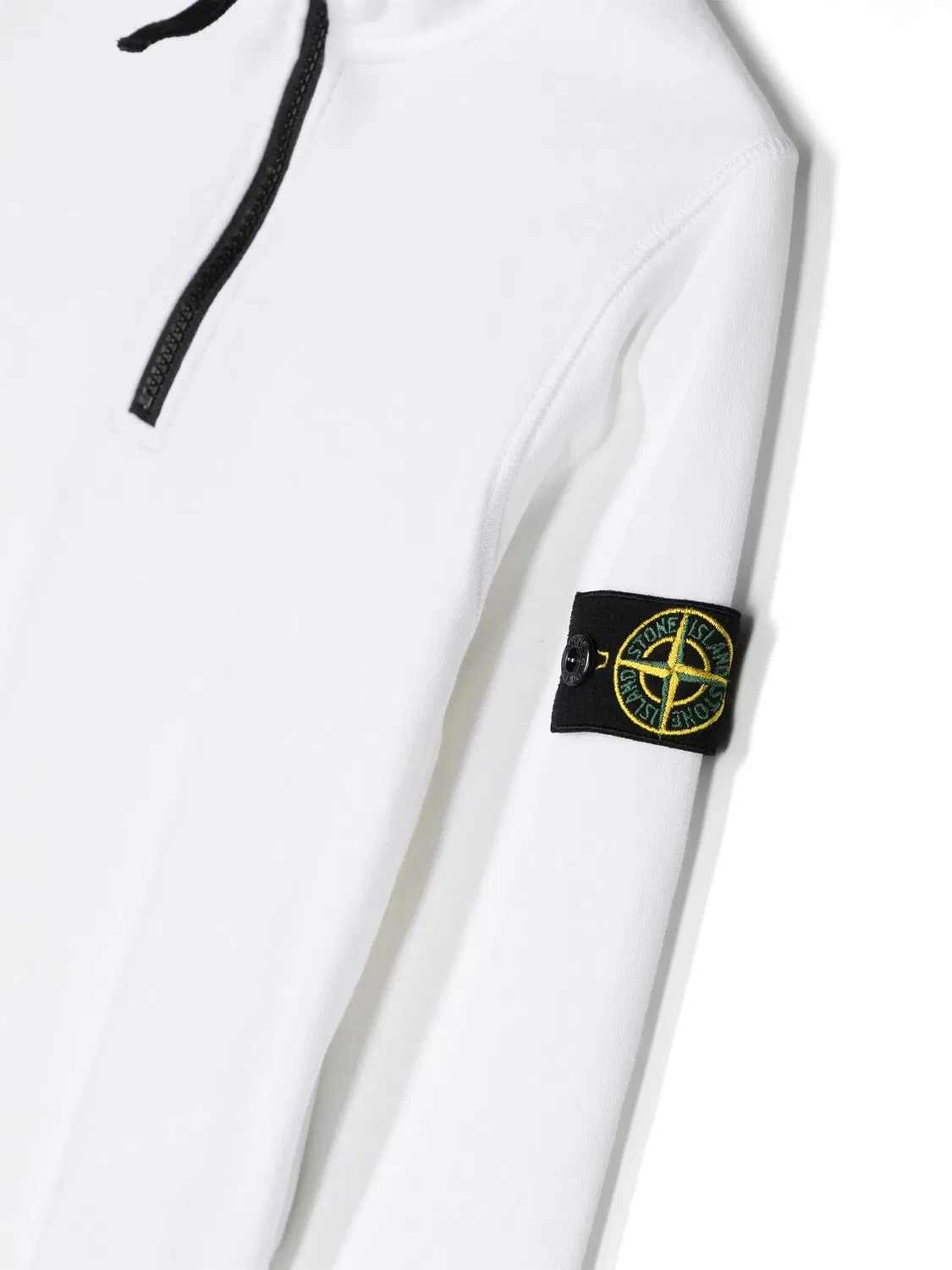 Свитшот с молнией на воротнике Stone Island, белый — фото 2