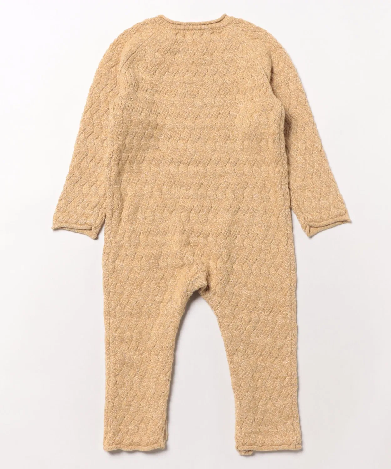 Детский джемпер-комбинезон из мягкого трикотажа с принтом, модель Cozy Heathered Knit Jumpsuit Quincy Mae, Honey — фото 2
