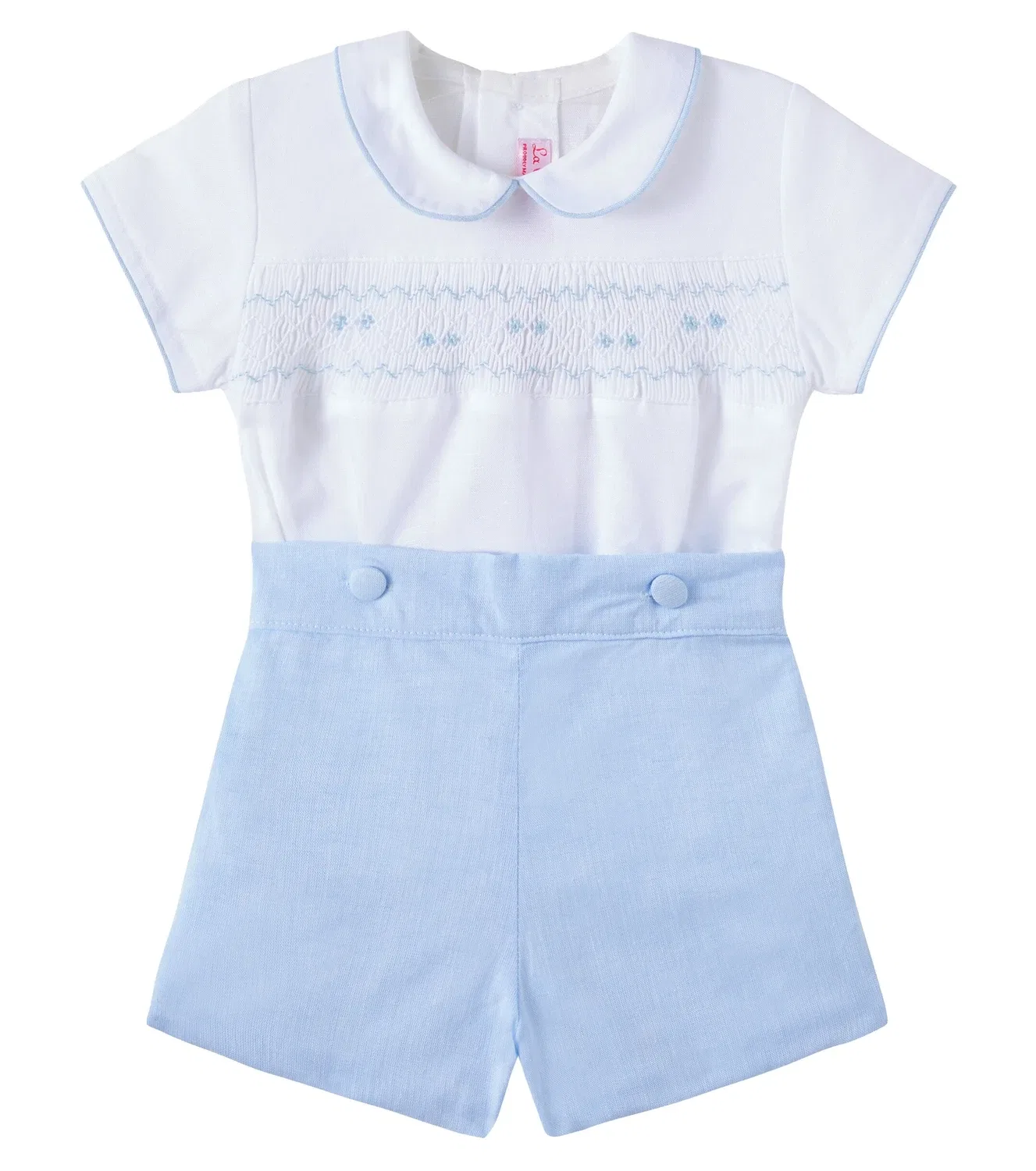 Комплект из топа и шорт с вышивкой Baby Carlina La Coqueta, белый