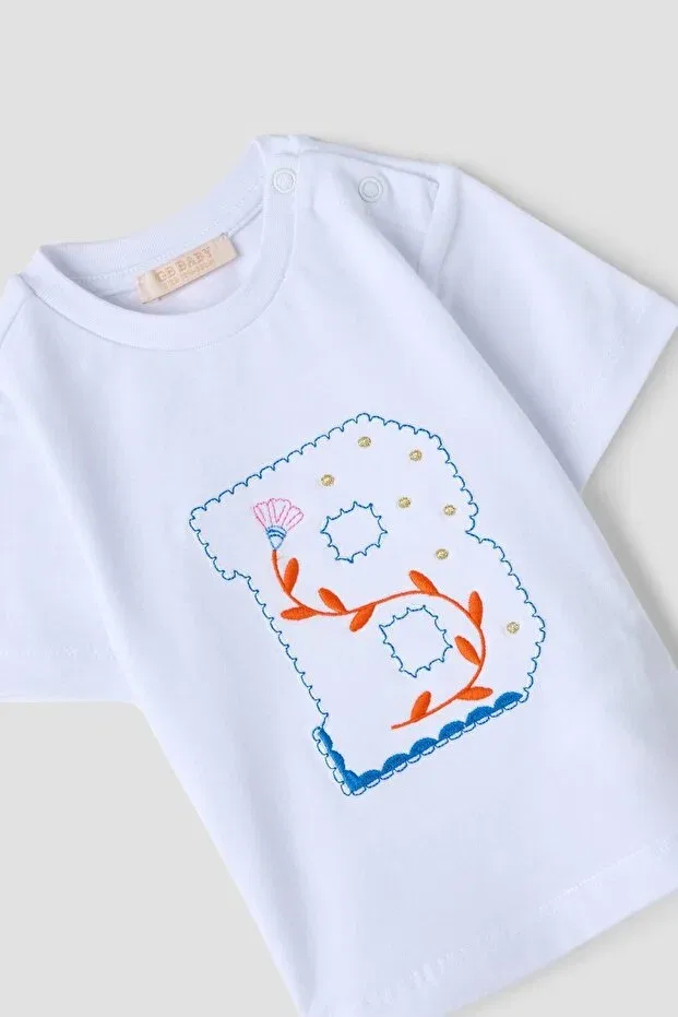 Детская футболка для девочек с принтом Gb Baby, White — фото 2