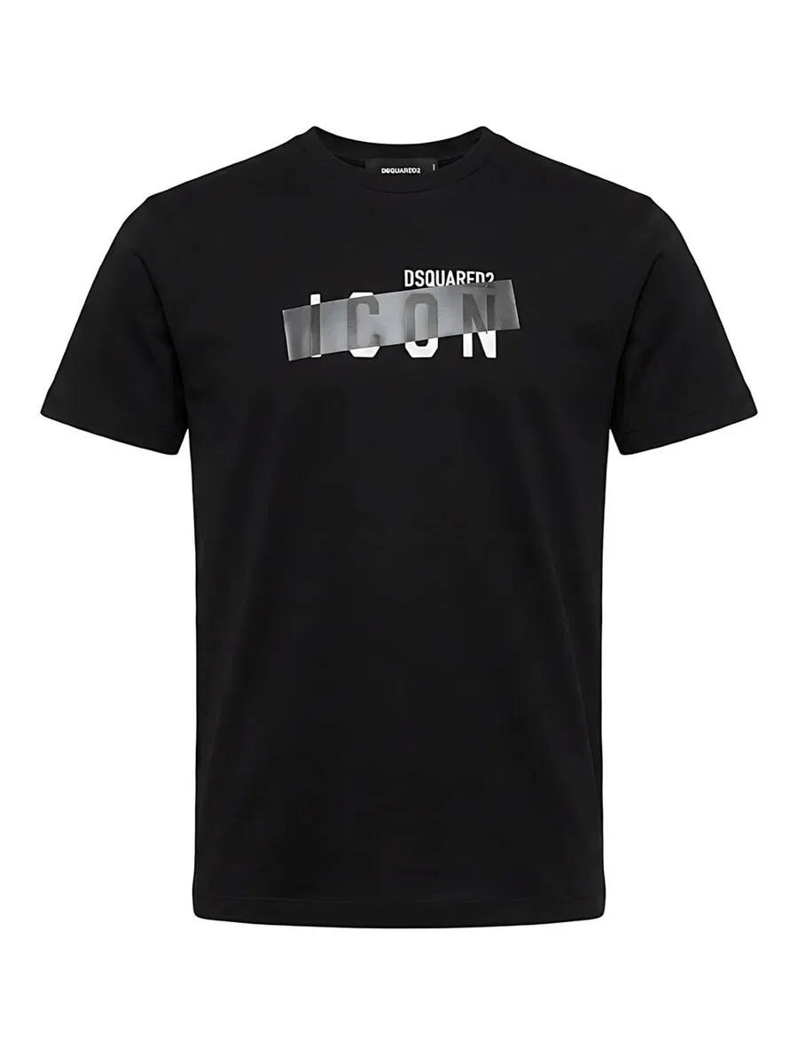 Футболка DSQUARED2 'Be Icon Tape T-Shirt' черного цвета
