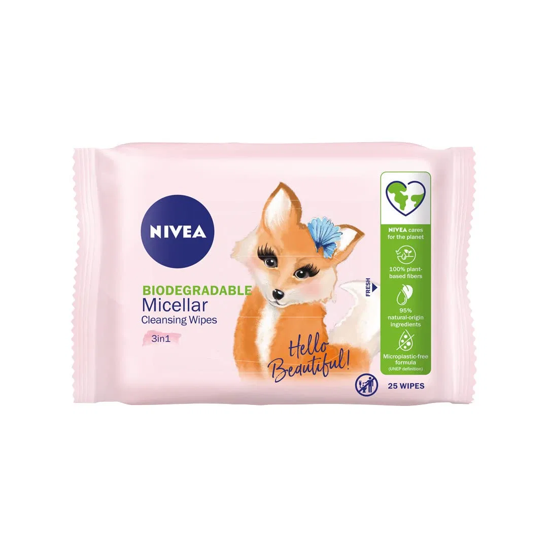 Салфетки для снятия макияжа 3-в-1 NIVEA, 25 шт, розовый