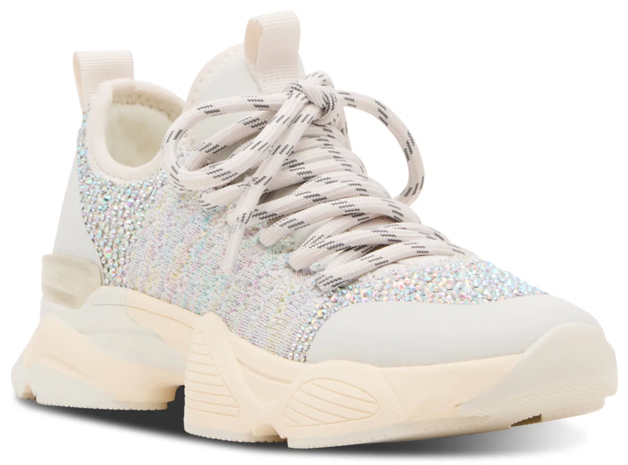 Детские кроссовки для девочек с верхом из Flyknit Jsolace Steve Madden, White Multi — фото 2