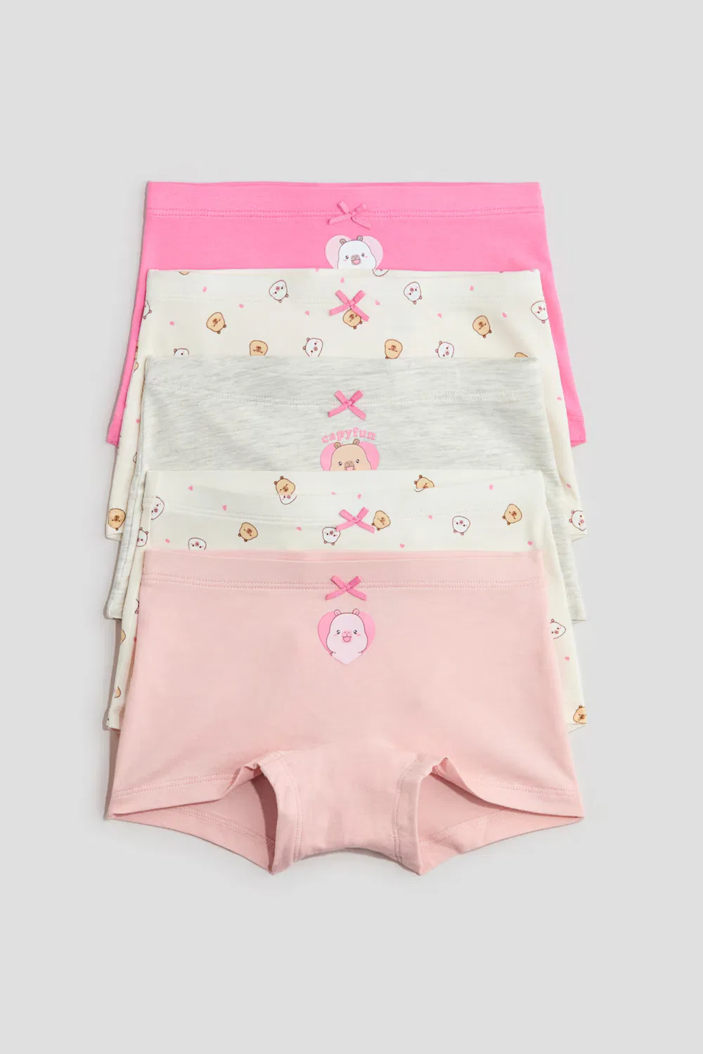 Набор из 5 хлопковых боксеров с принтом H&M, Rosa/Capyfun