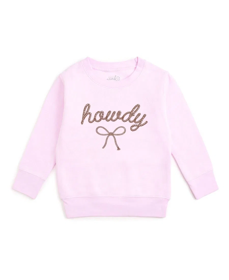 Свитшот с принтом Howdy Darling Western Sweet Wink, Ballet Pink