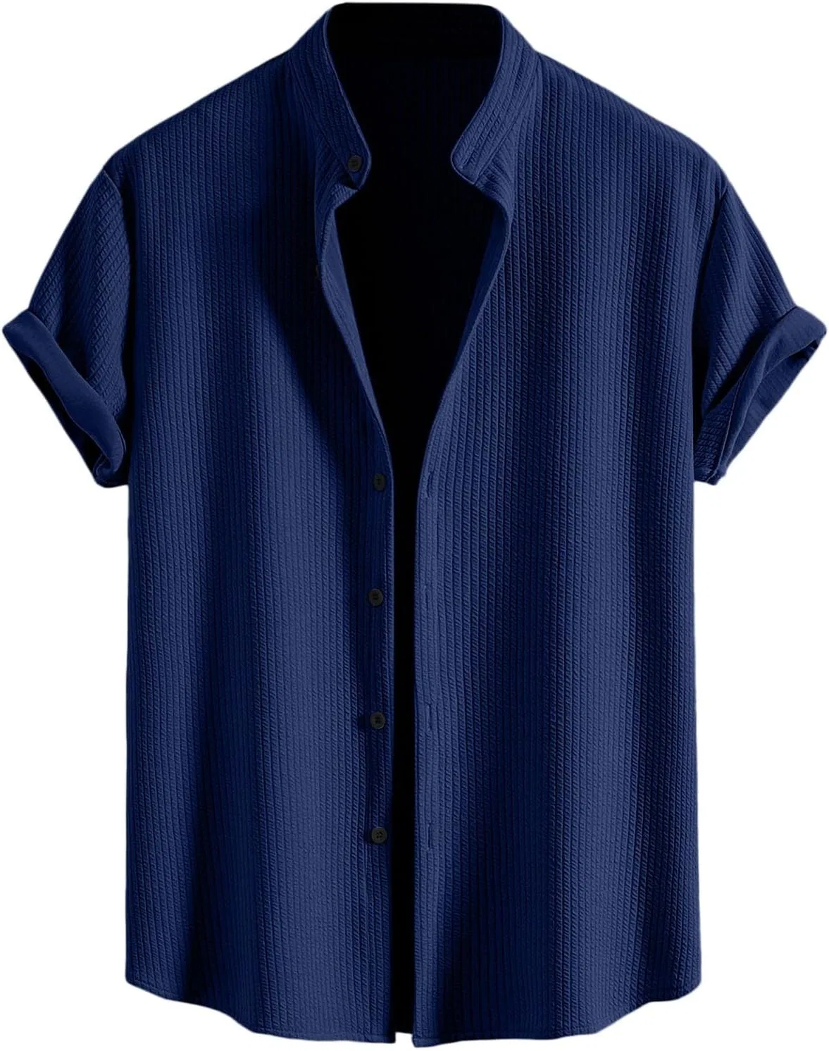 Мужская футболка с полосками Summer Button Down Lapel, Navy