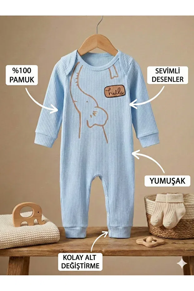 Детский комбинезон хлопковый Tinytrends, Blue — фото 3