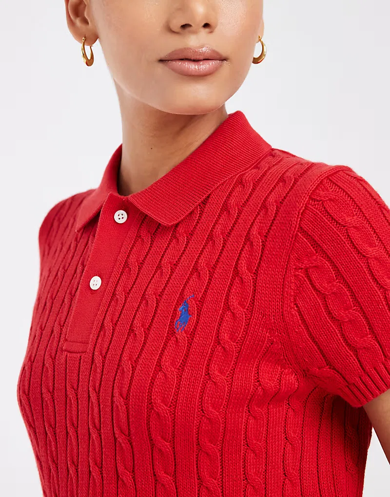 Пуловер Polo Ralph Lauren с коротким рукавом, красный — фото 3