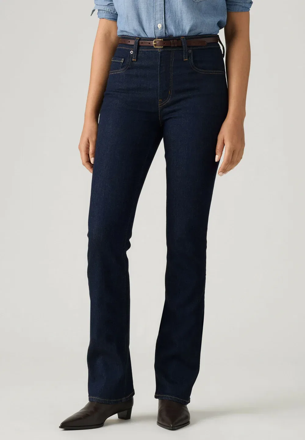 725 джинсы с высокой посадкой и расклешенными штанинами Levi'S, Blue Wave Rinse - Dark Indigo - Flat Finish
