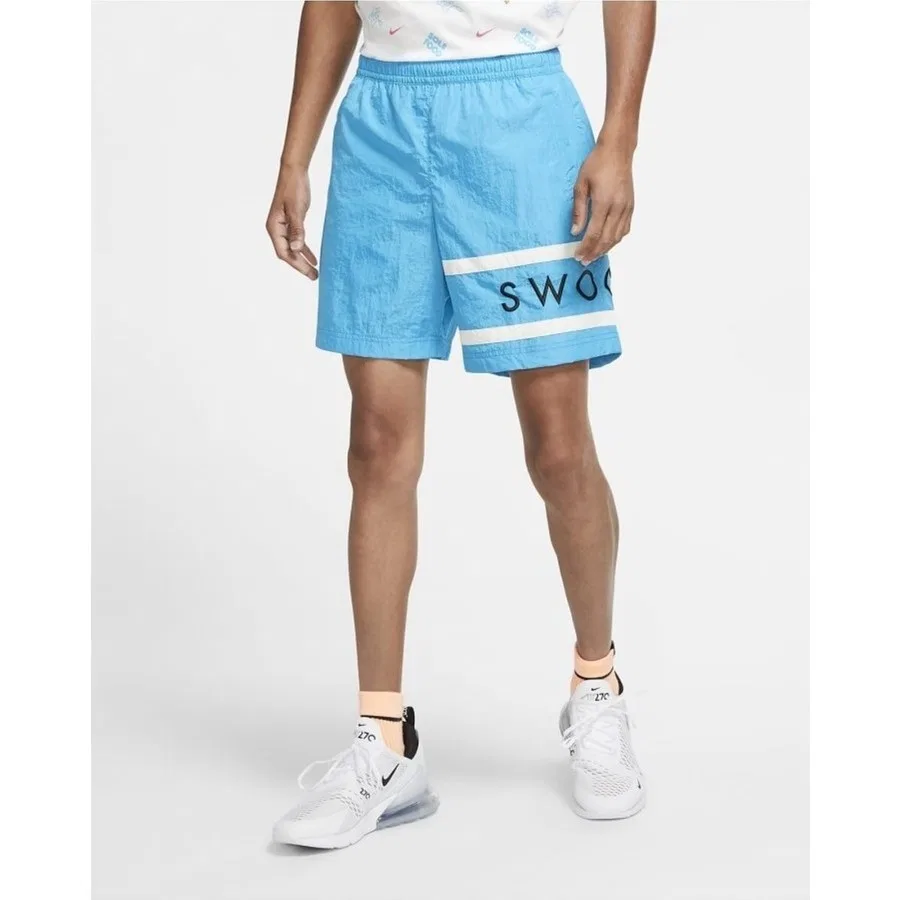 Спортивные шорты из ткани с принтом Swoosh Nike, Синий