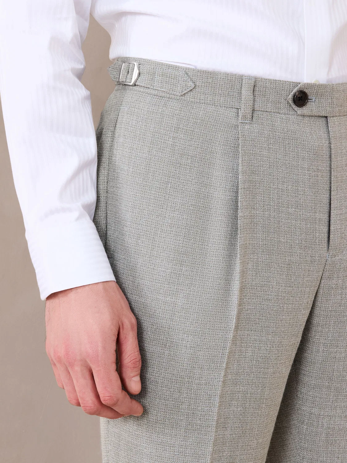 Брюки классические, текстурированные, Slim Fit Next, шалфейно-зеленый — фото 4