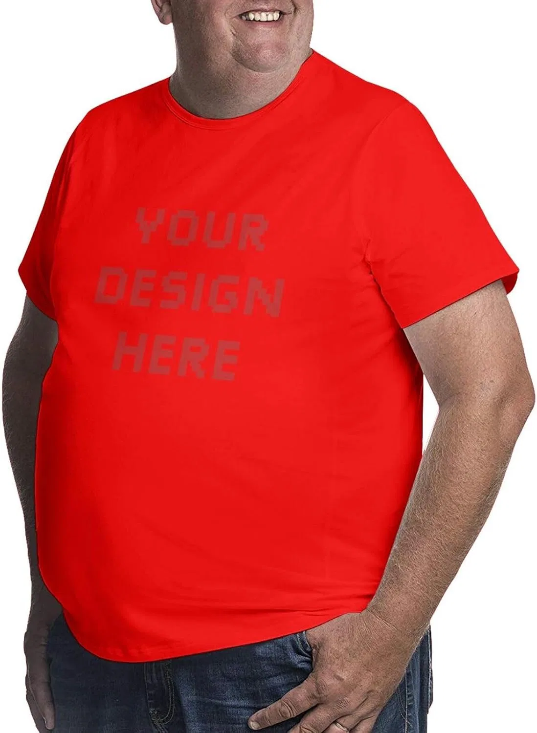 Мужская свободная футболка с фотопечатью Custom Big and Tall, Red — фото 2