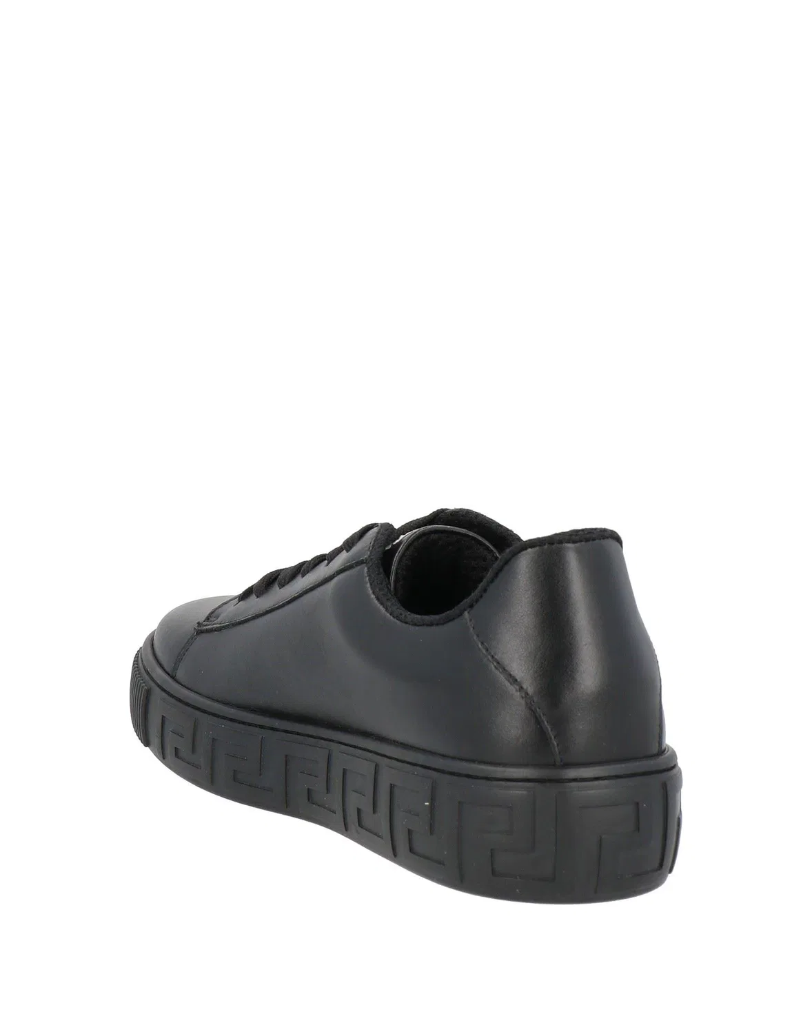 Детские кеды из мягкой кожи с логотипом Versace Young, черный — фото 3