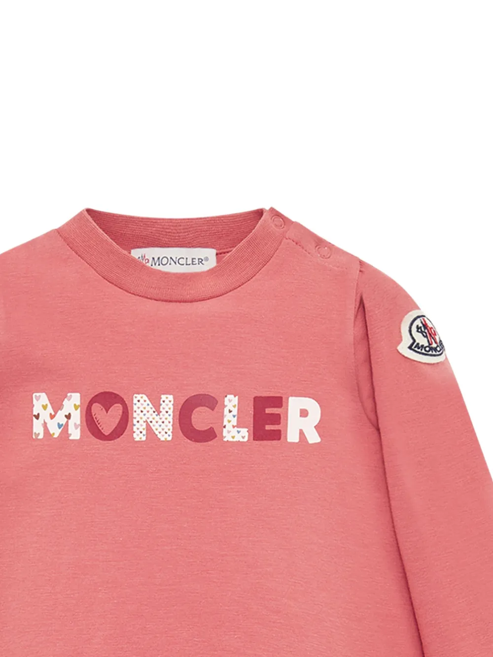 Футболка с длинными рукавами и логотипом Moncler Enfant, розовый — фото 2