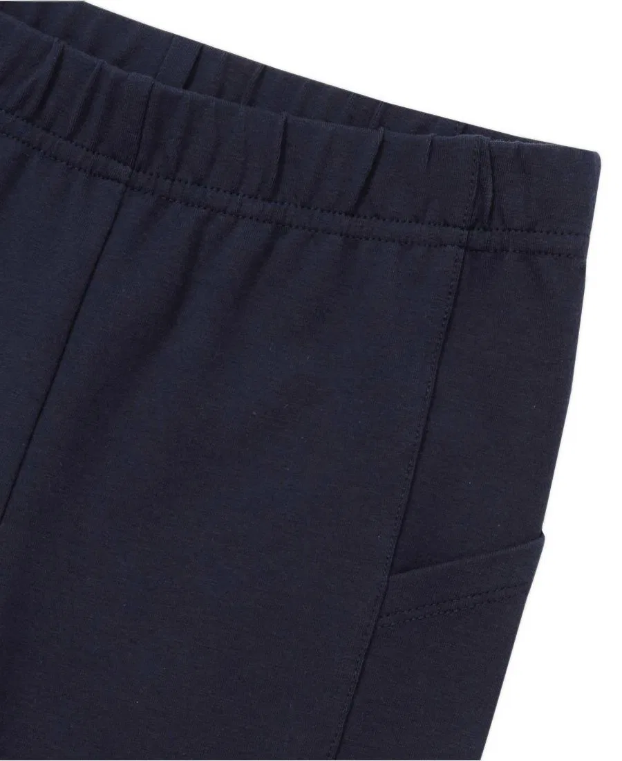 Детские шорты из плотного хлопка с карманами Tough Cotton Bike Shorts Lands' End, Classic Navy — фото 2