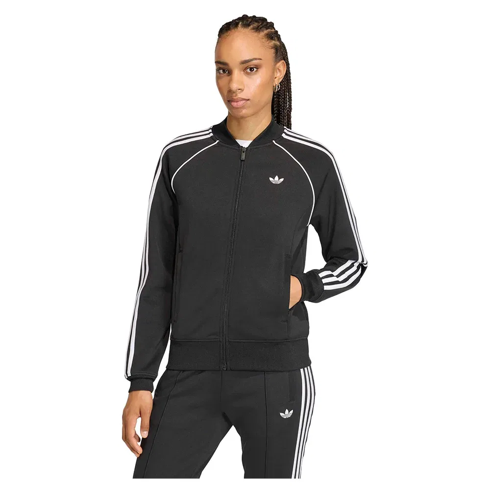 Толстовка на молнии из вельвета Adidas Originals, черный