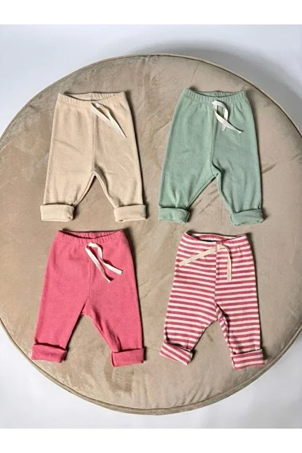 Детские леггинсы для девочек хлопковые Seasonal 4-pack Babykugu, Multicolor — фото 4
