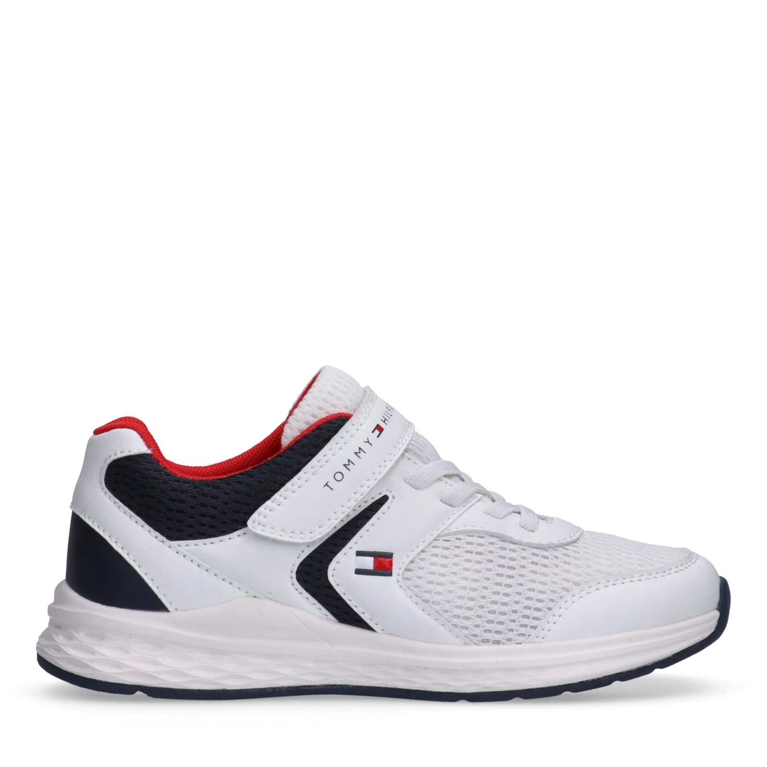 Детские кроссовки на шнуровке и липучке Tommy Hilfiger, White-Blue — фото 3