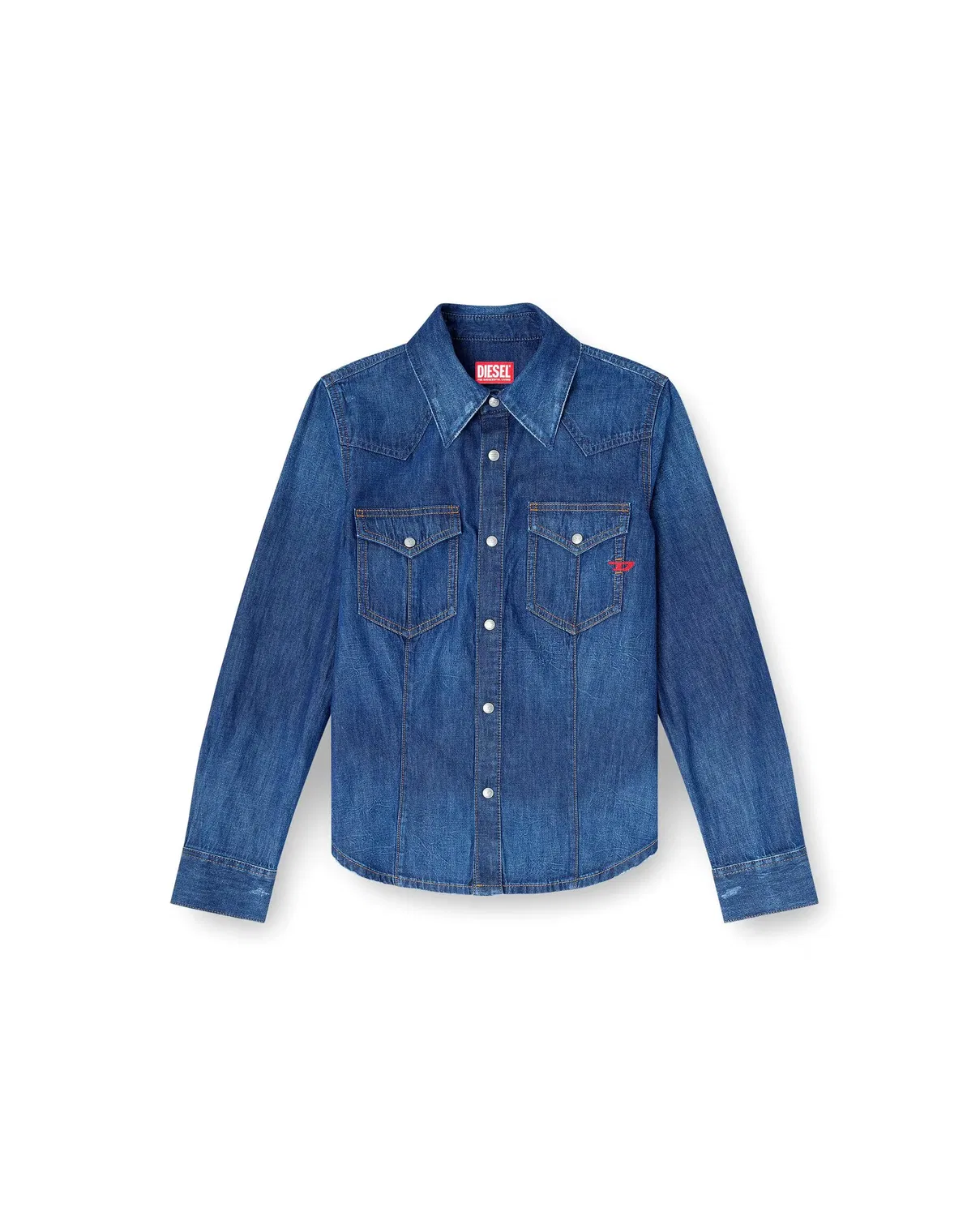 Женская рубашка из денима Diesel, Azul Denim — фото 4
