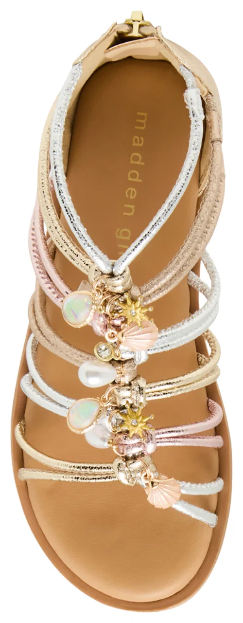 Детские сандалии-гладиаторы с металлическим покрытием и стразами Steve Madden JGLOWEE SANDAL, Metallic Multi — фото 4