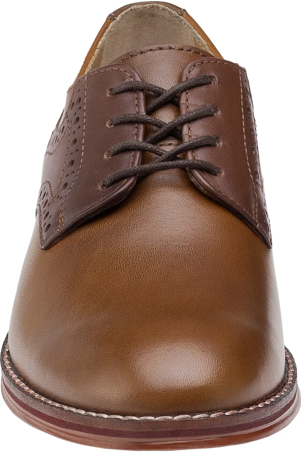 Детские туфли saddle shoe с отделкой brogue Conard Johnston & Murphy, Tan/Dark Brown Full Grain — фото 3