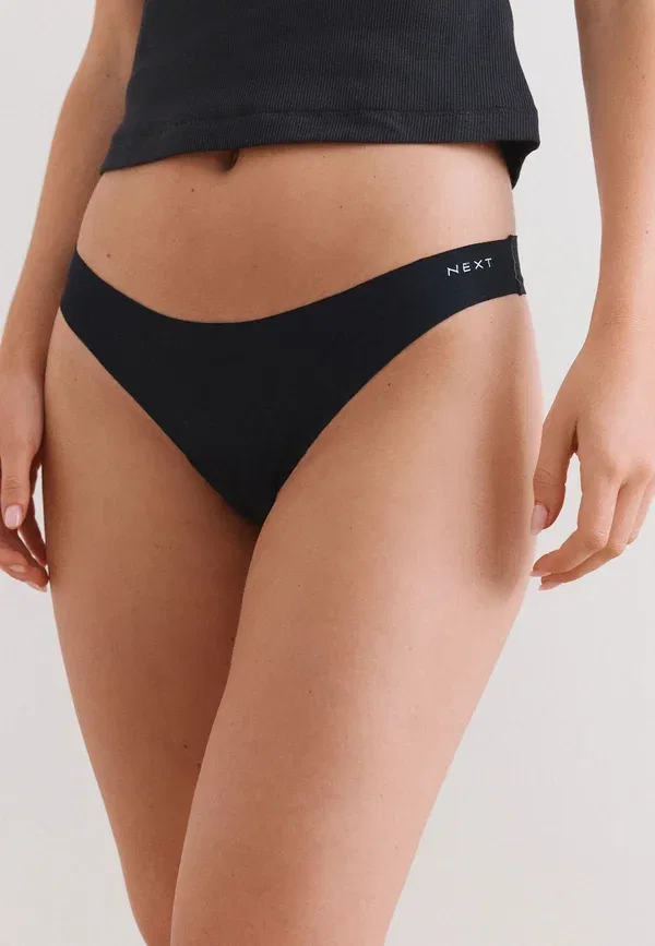 Трусы, облегающие, Fit - rich no vpl 3 pack - thong, Next, черный — фото 2