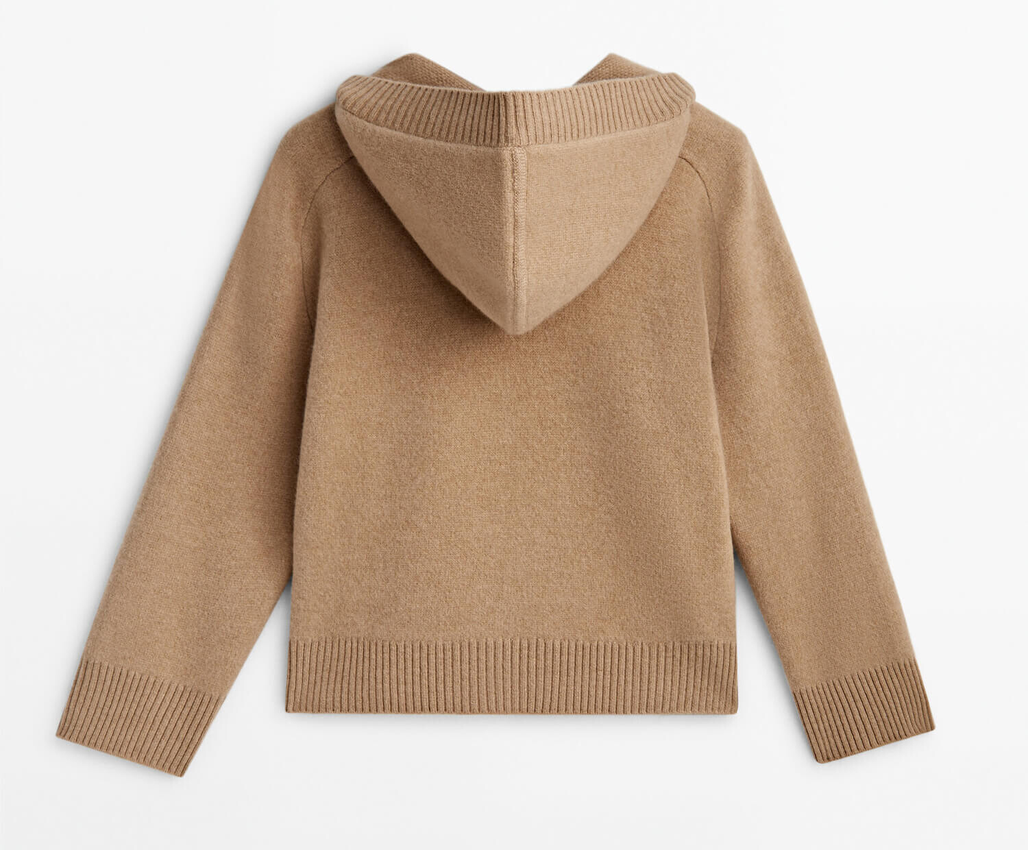 Худи Massimo Dutti Wool 100% Wool Knit, светло-коричневый — фото 2