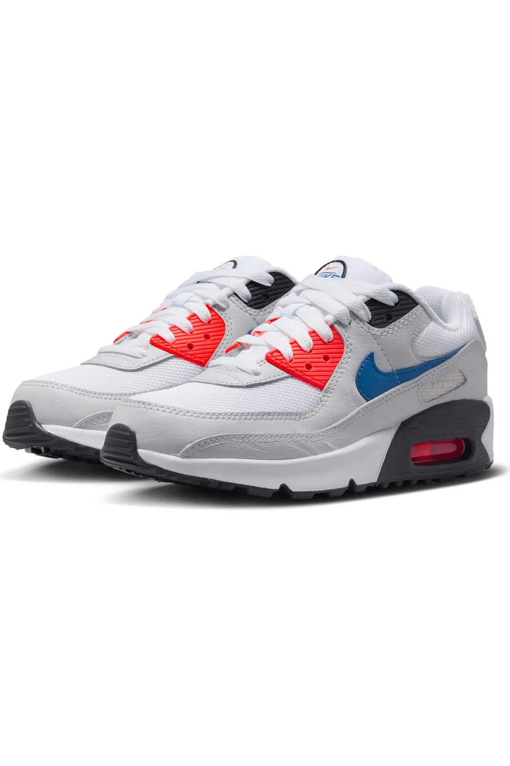Кроссовки детские на шнуровке Air Max 90 SE Nike, White/Photon Dust/Crimson