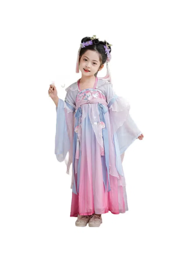 Платье с длинным рукавом в китайском стиле Qibao hanfu Flag Platinum, персиковый