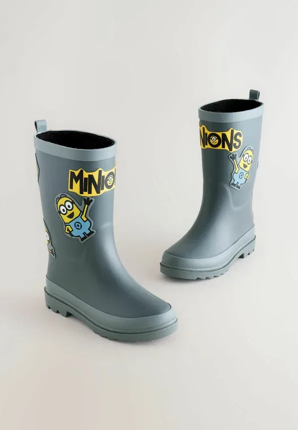 Сапоги с принтом Minions Wellies Next grey, серый — фото 2
