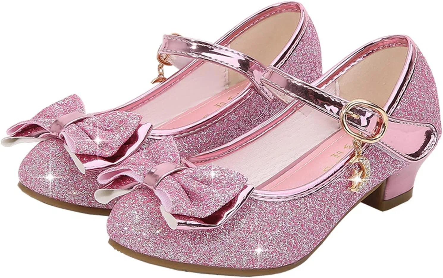 Детские туфли для девочек с бантом POLG, Pink