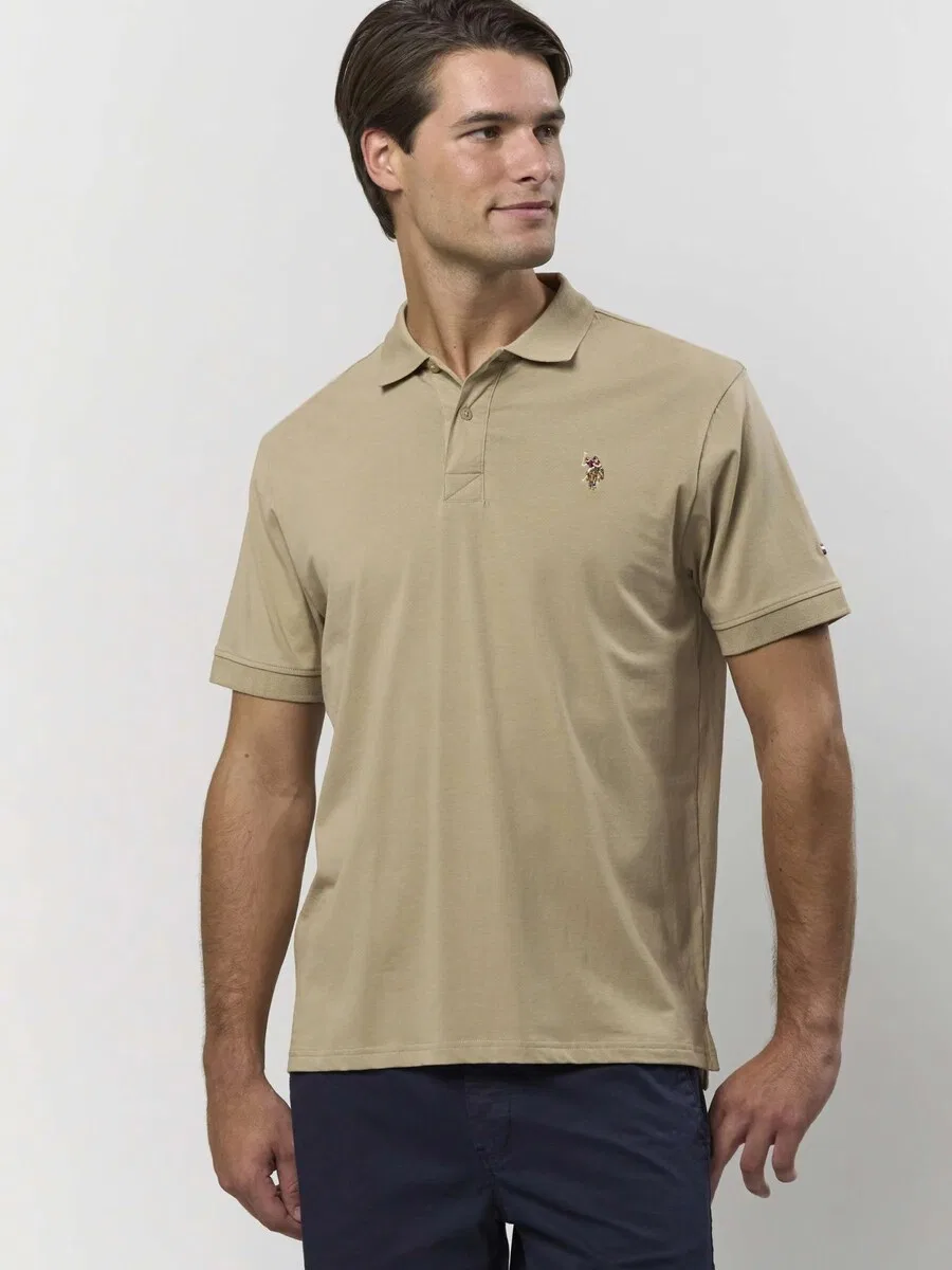 Рубашка на пуговицах стандартного кроя 'UMCostin', бежевого цвета U.S. Polo Assn. — фото 3