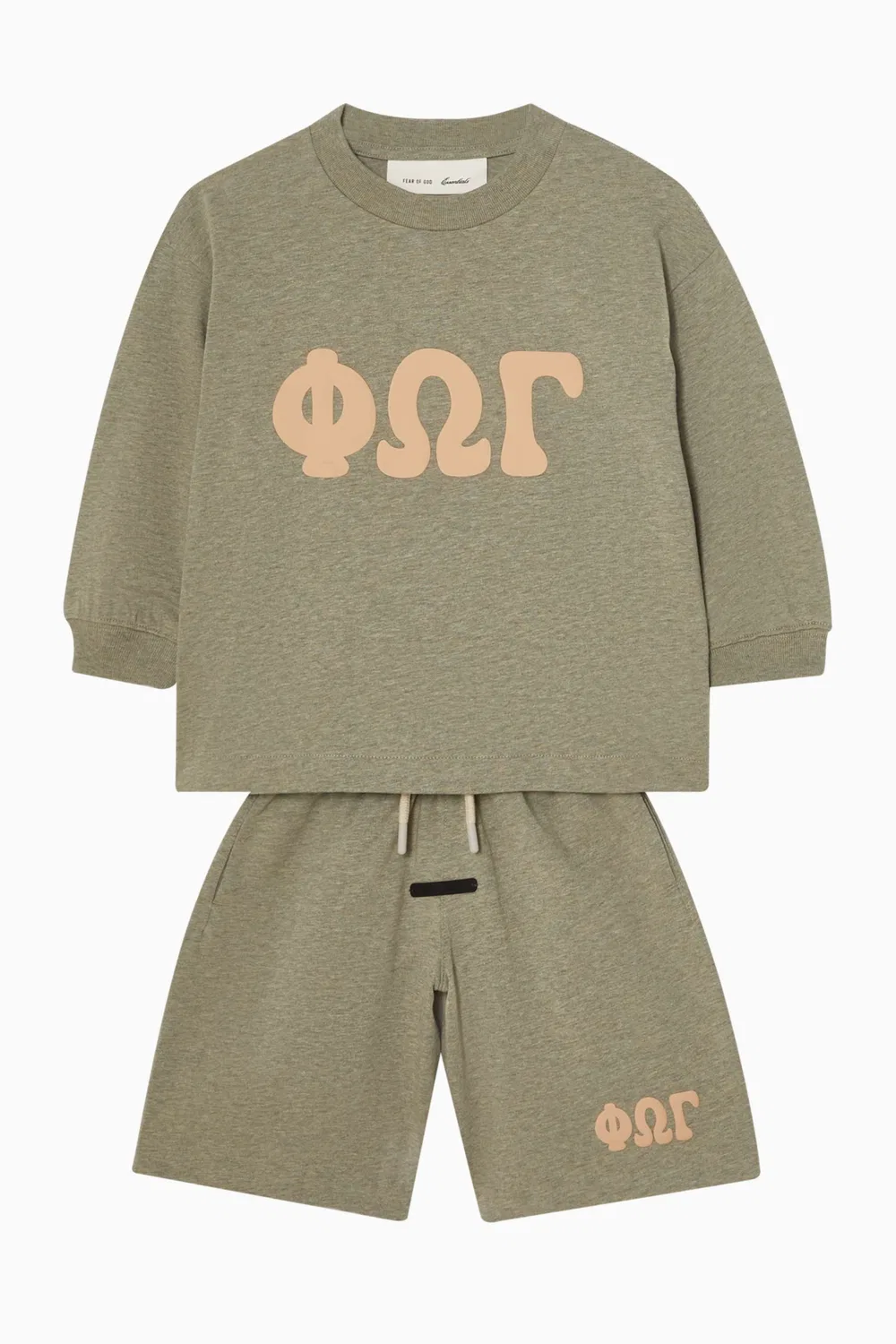 Шорты из футера 90's Sweat Fear of God Essentials, зеленый — фото 2