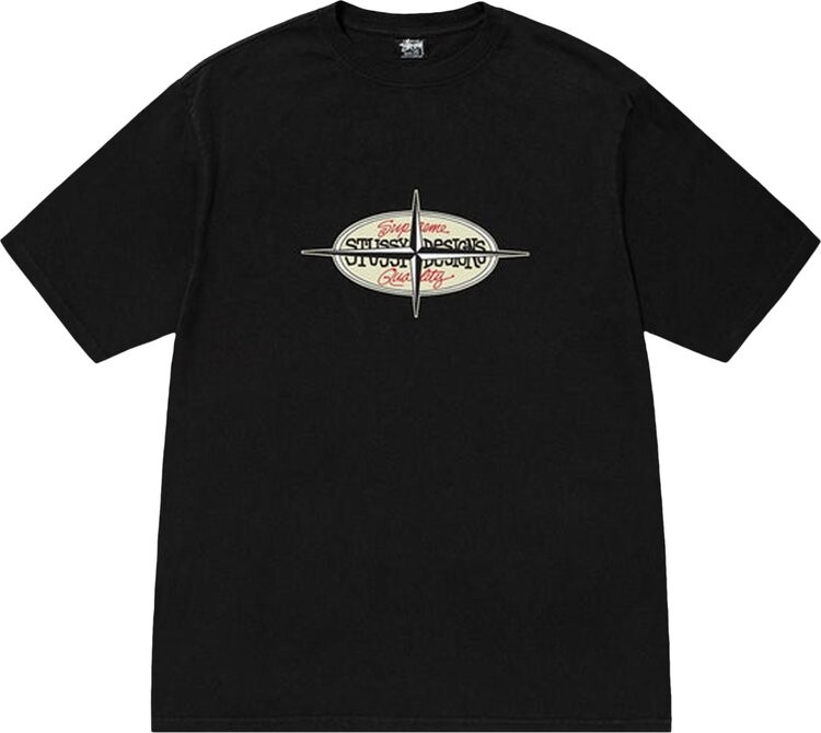 

Футболка Stussy Points Pigment Dyed Tee 'Black', черный