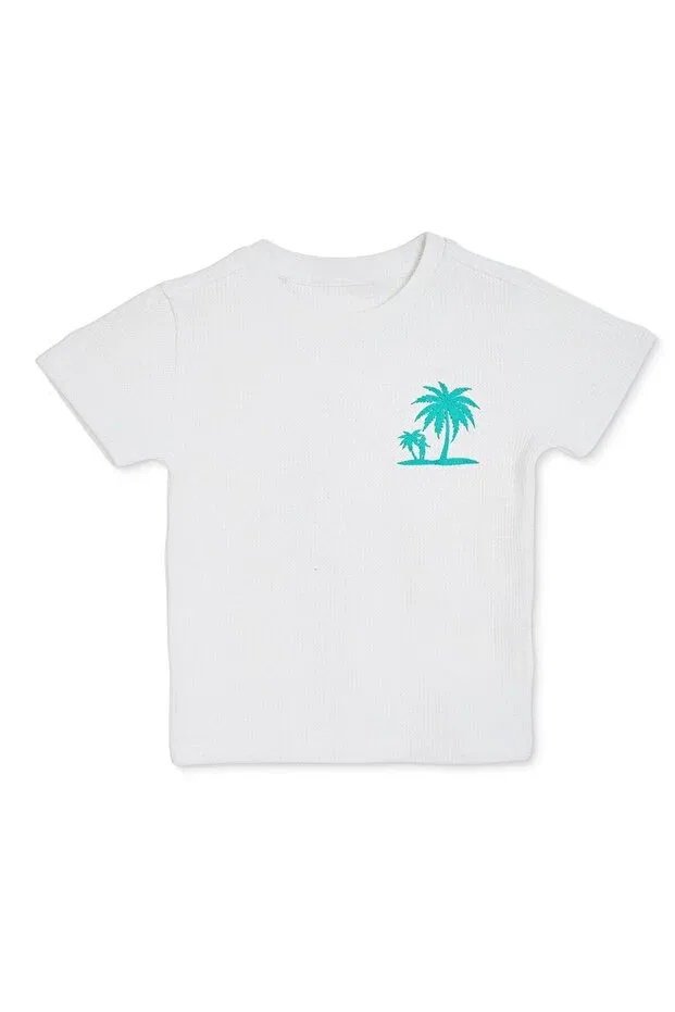 Детская футболка для мальчиков с принтом Palm Tree Printed Ebebek Hello Baby, Ecru