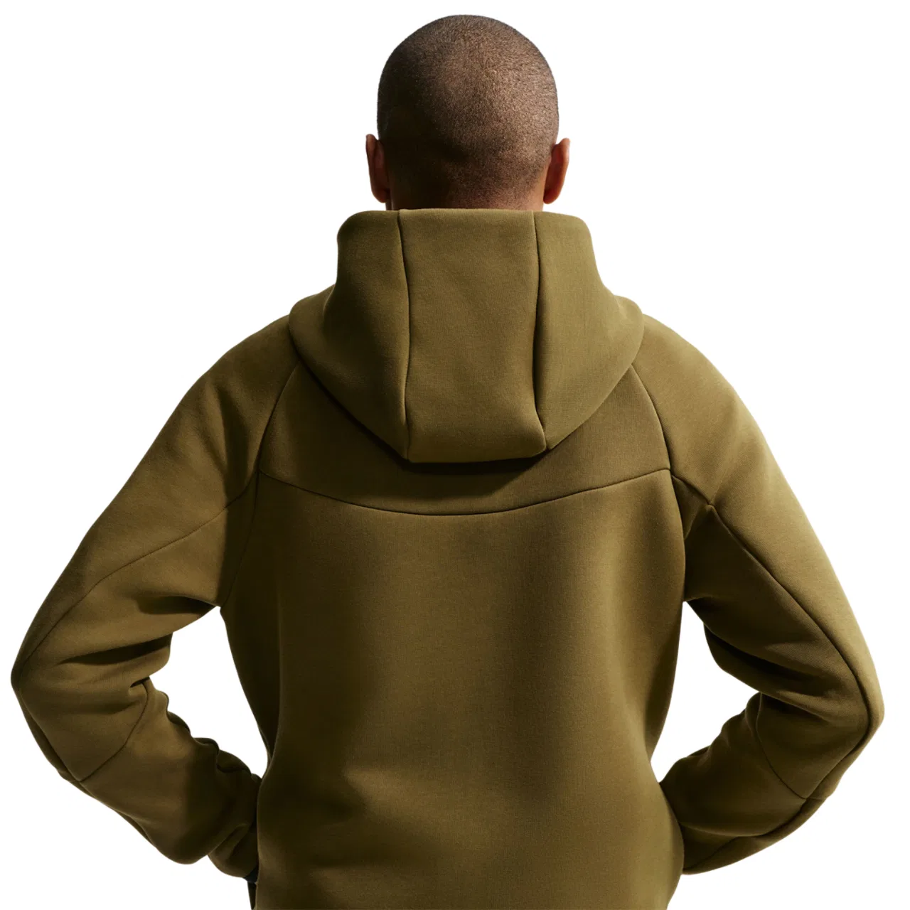 Мужское худи Nike Tech Fleece Full-Zip Windrunner, цвет Olive/Black — фото 2