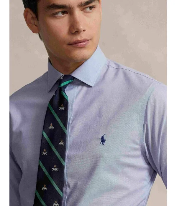 Мужская рубашка slim fit Polo Ralph Lauren, синий — фото 4