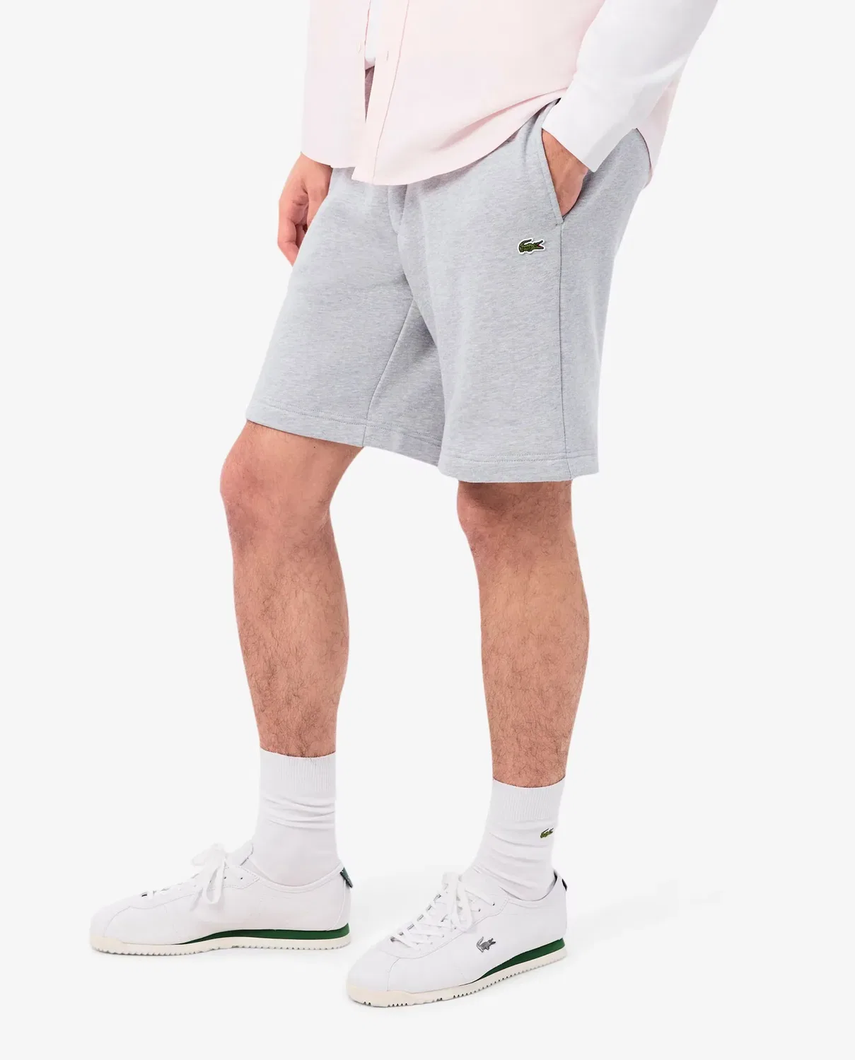 Мужские шорты из футера с принтом Lacoste, Gris Oscuro — фото 3