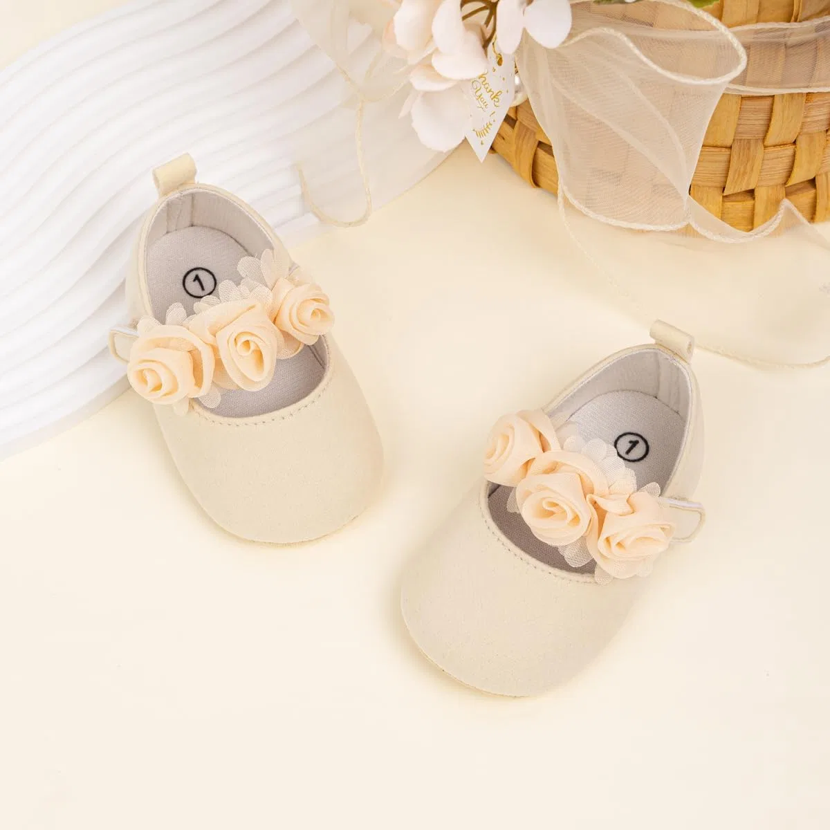 Детские туфли Мэри Джейн для девочек HsdsBebe, Cotton Khaki — фото 4